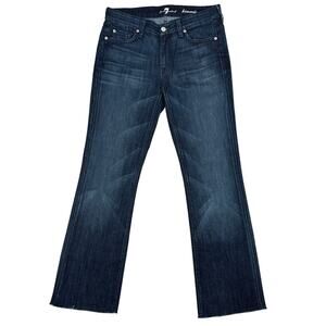 7 for all Mankind Y2K Low-Rise Bootcut Jeans Women's 29" Raw Hem USA Kimmie